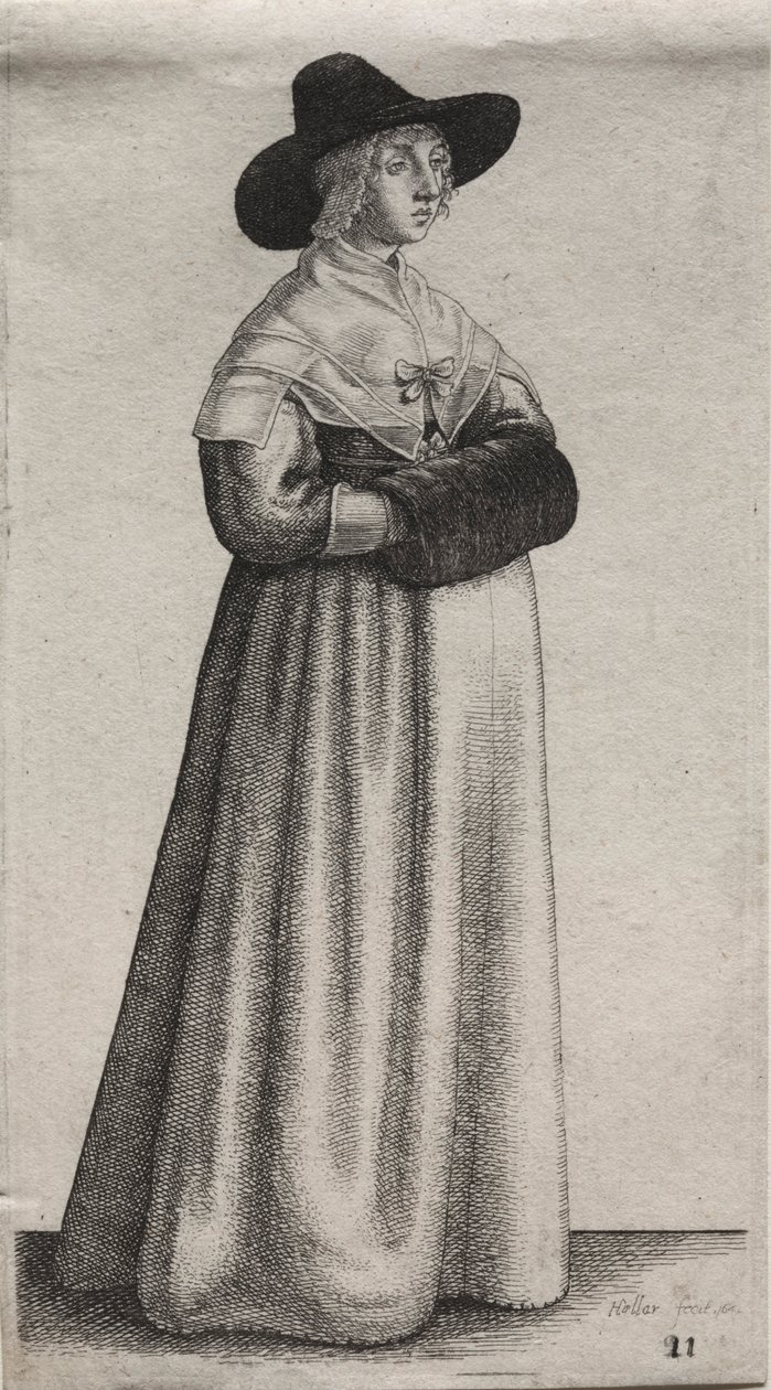 Die verschiedenen Gewohnheiten englischer Frauen, von der Adligen bis zur Landfrau..., 1640 von Wenceslaus Hollar