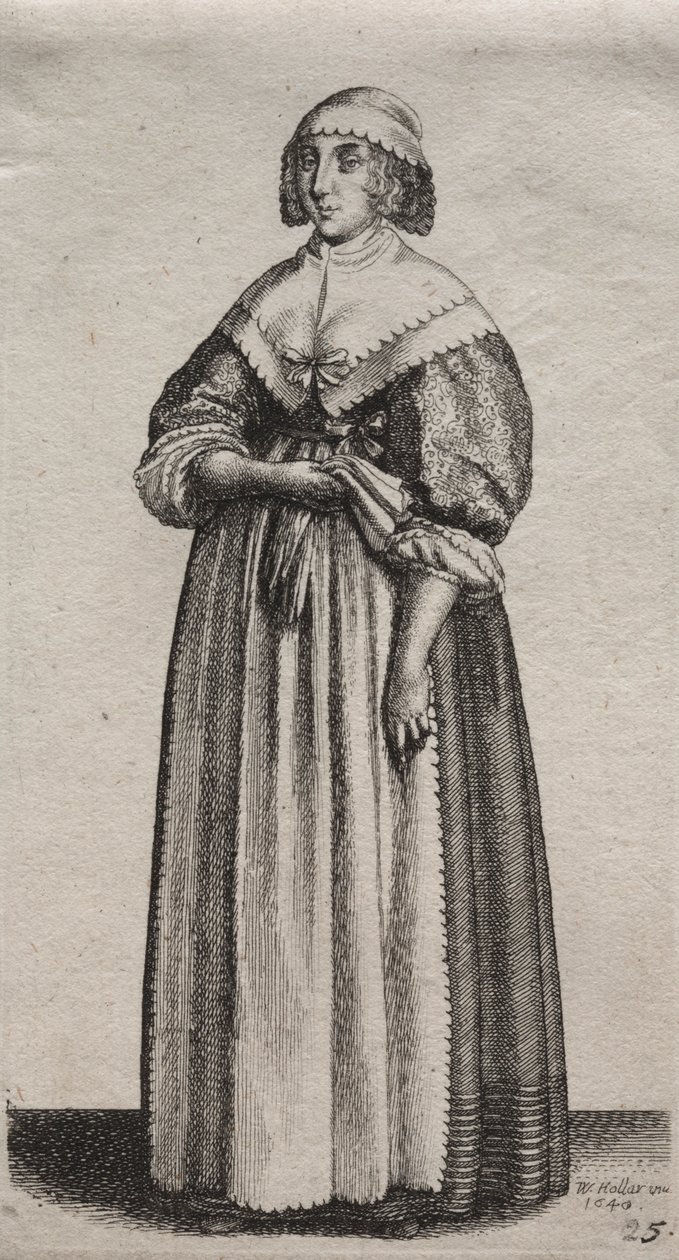Die Frau mit Handschuhen von Wenceslaus Hollar