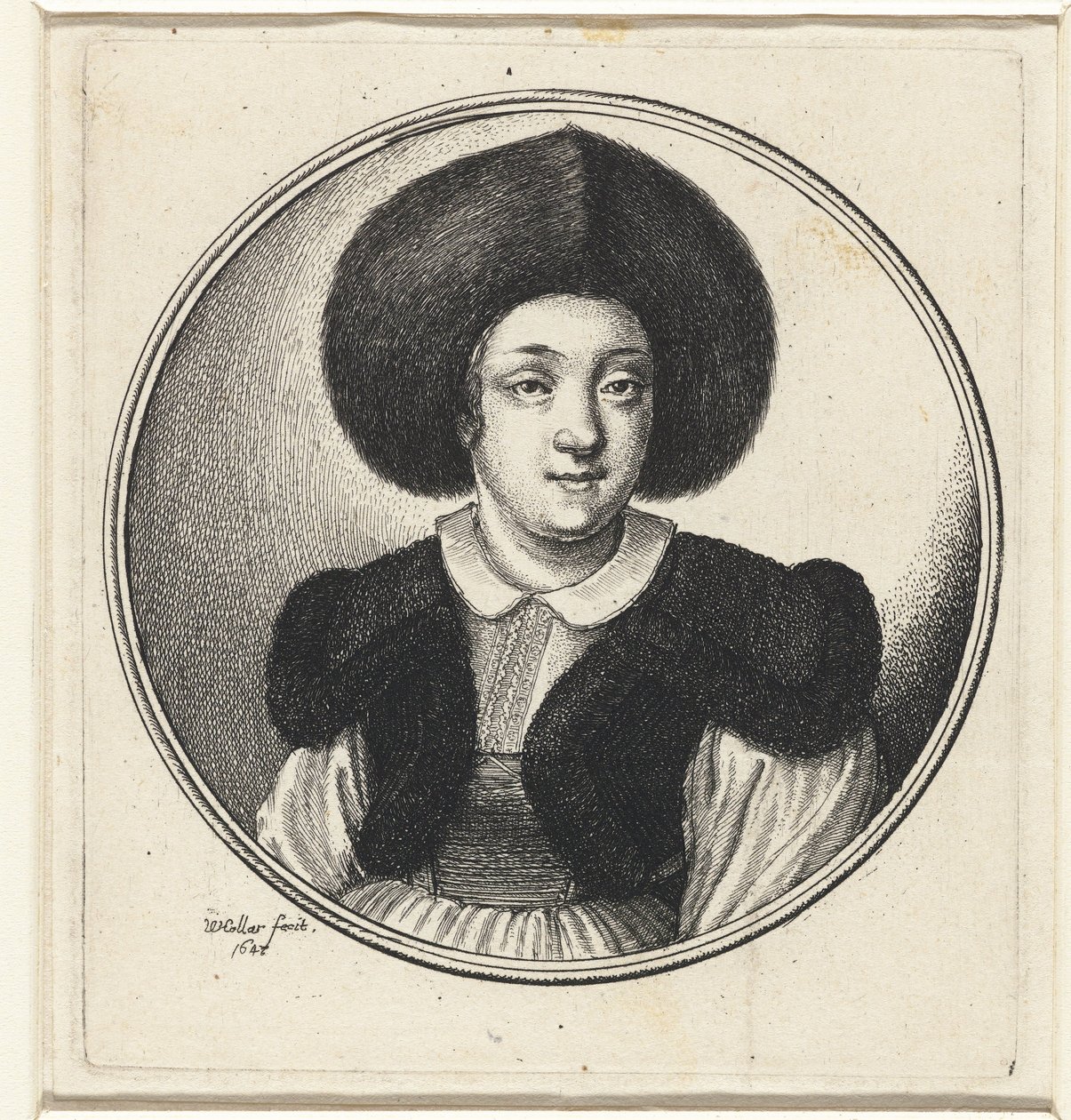 Frau mit Pelzmütze von Wenceslaus Hollar