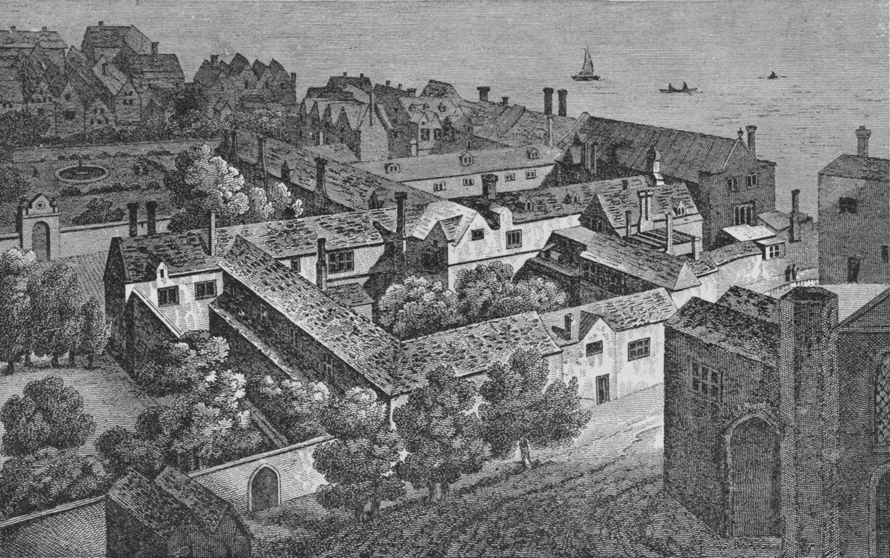 Winchester House, Southwark, um 1649, vom Turm von St. Saviours, ca. 1812, 1912 von Wenceslaus Hollar