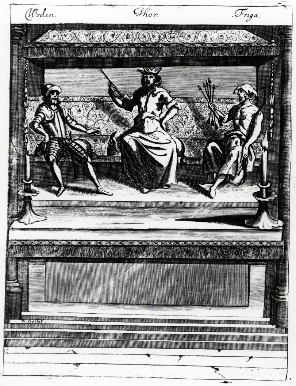 Woden, Thor und Friga von Wenceslaus Hollar