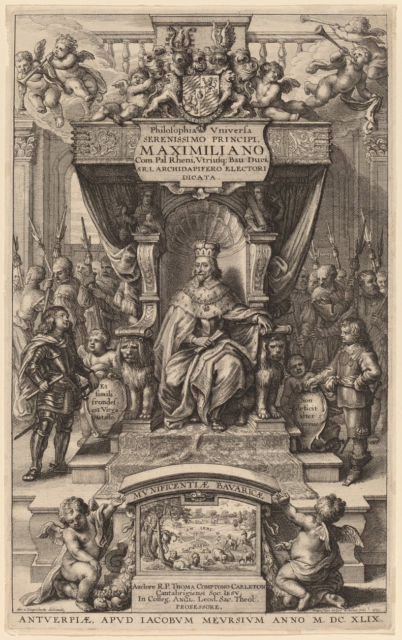 Titelseite zu "Philosophia Universia" von Wenceslaus Hollar after Abraham van Diepenbeeck