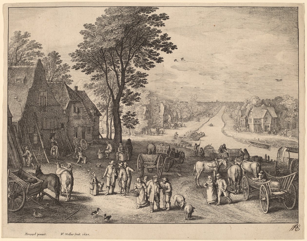 Der Kanal von Wenceslaus Hollar after Pieter Brueghel the Younger