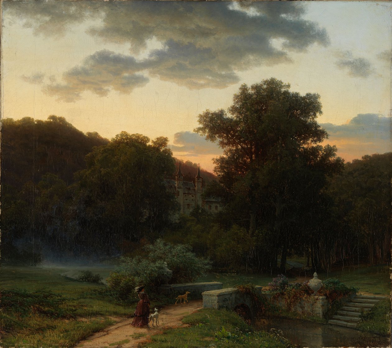 Deutscher Schlosspark bei Sonnenuntergang von Werner Holmberg