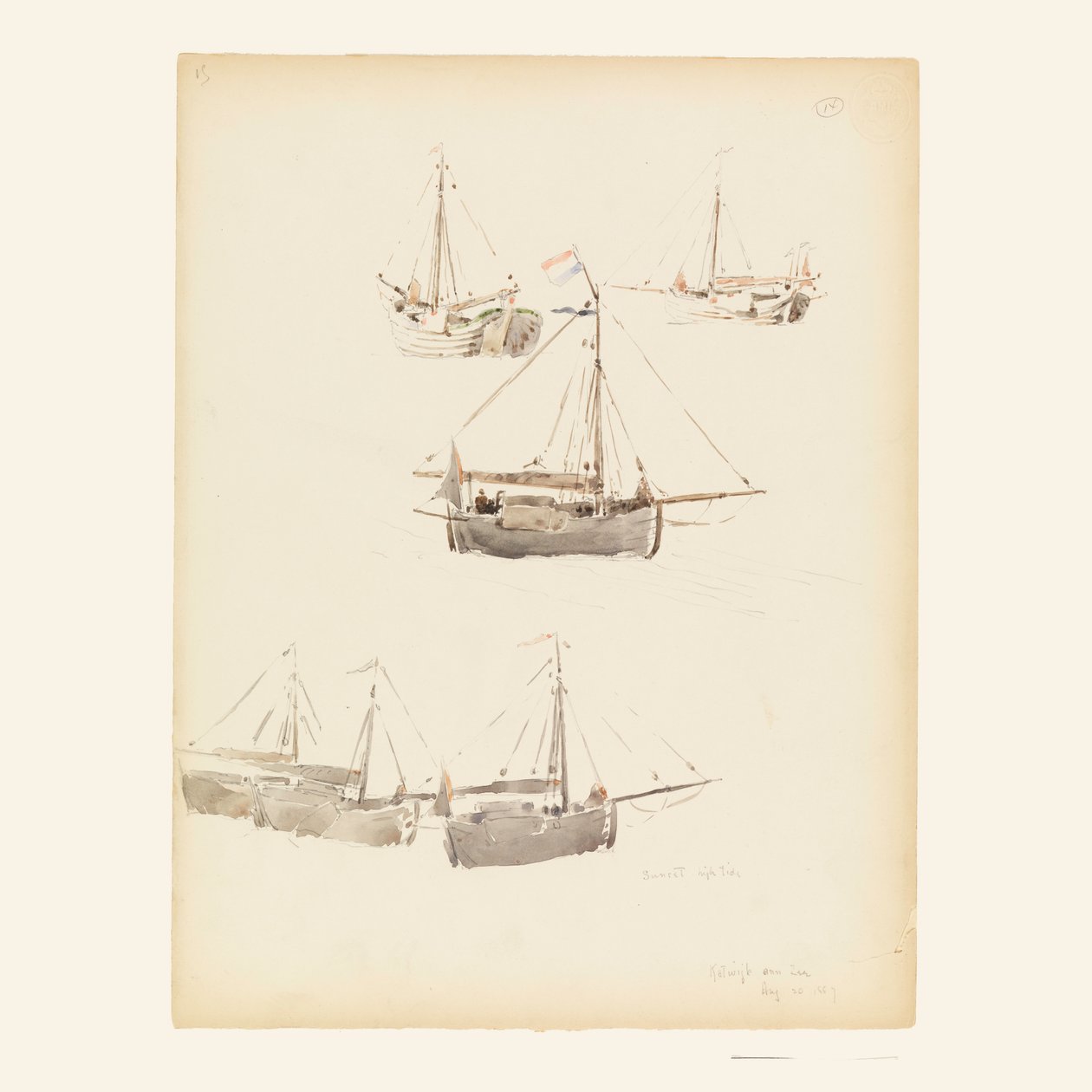 Niederländische Lastkähne, 20. August 1887 von Whitney Warren Jr.