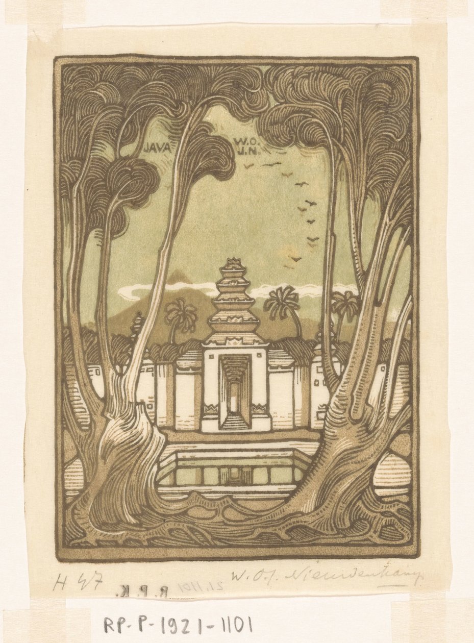 Friedhof bei Jogyakarta auf Java von Wijnand Otto Jan Nieuwenkamp (signed by artist)