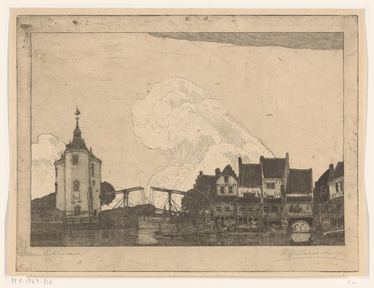 Hafen in Enkhuizen von Wijnand Otto Jan Nieuwenkamp (signed by artist)