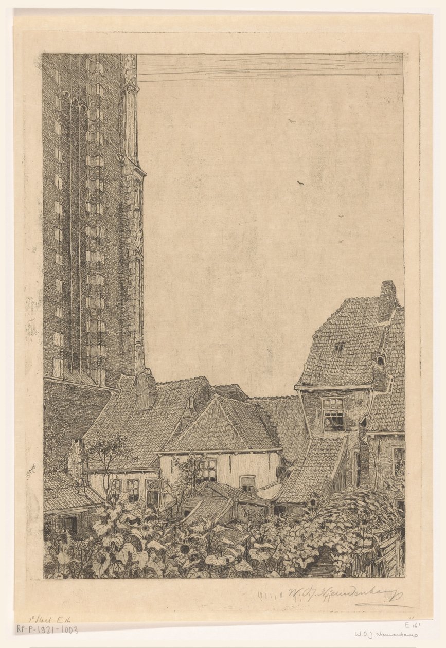 Häuser bei der Onze-Lieve-Vrouwetoren in Amersfoort von Wijnand Otto Jan Nieuwenkamp (signed by artist)