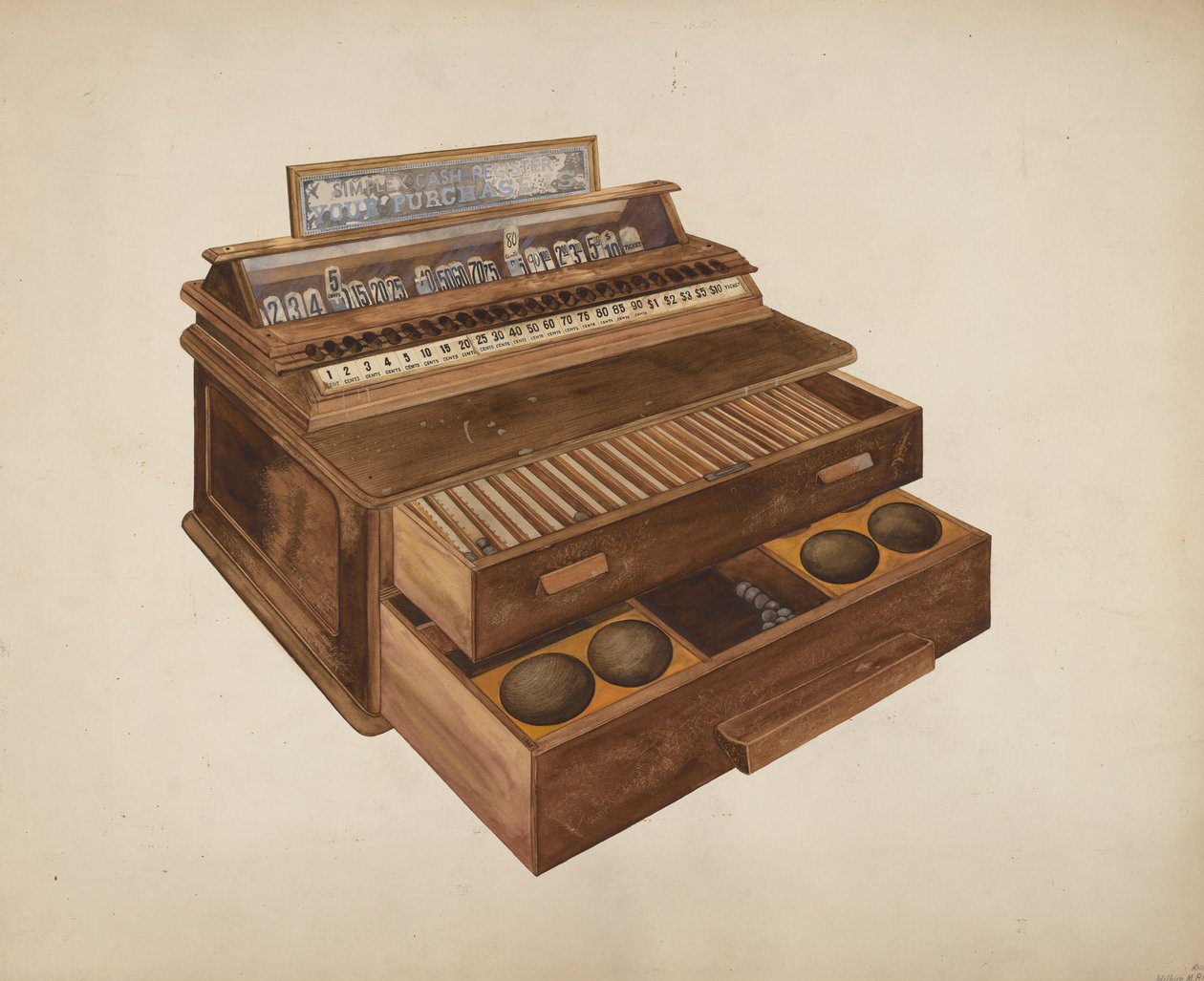 Holzkasse von Wilbur M Rice