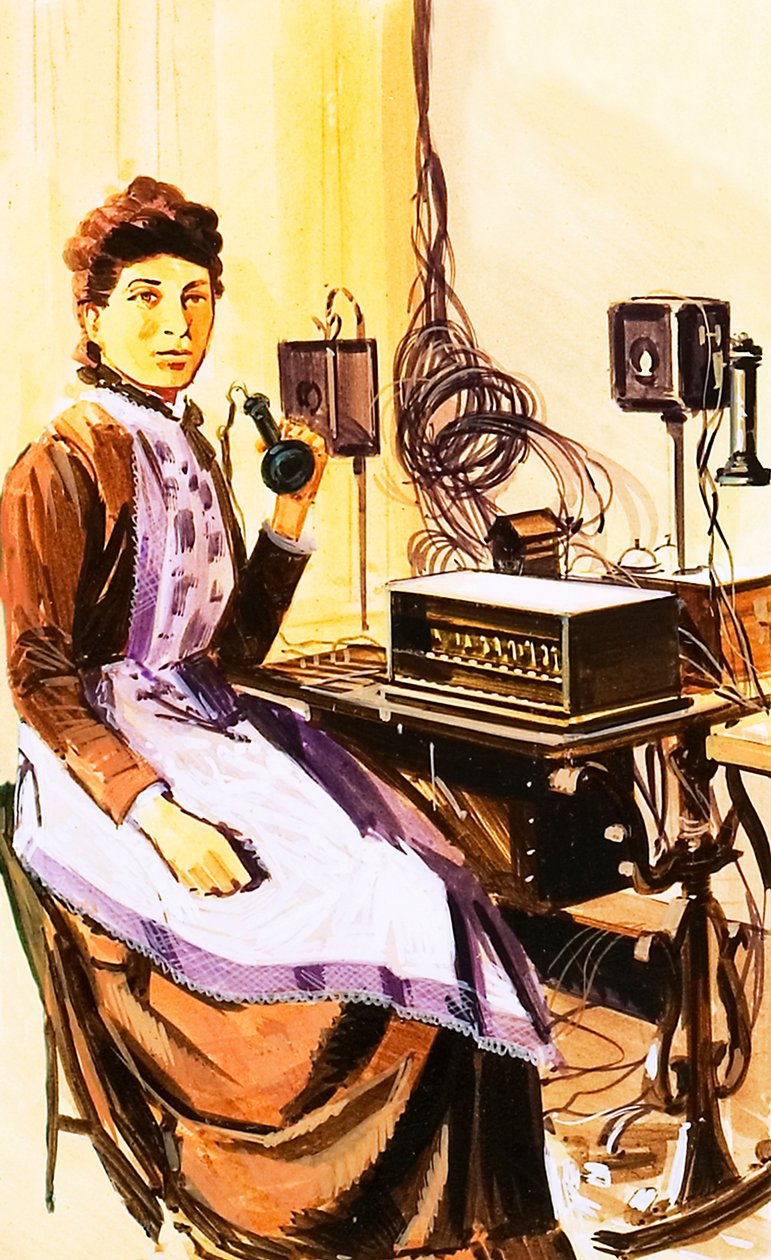 Der Croydon-Telefonaustausch im Jahr 1884 von Wilf (20th century) Hardy