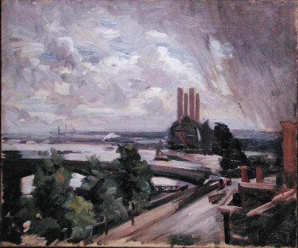 Battersea Bridge von Cheyne Walk, Chelsea von Wilfred Gabriel de Glehn