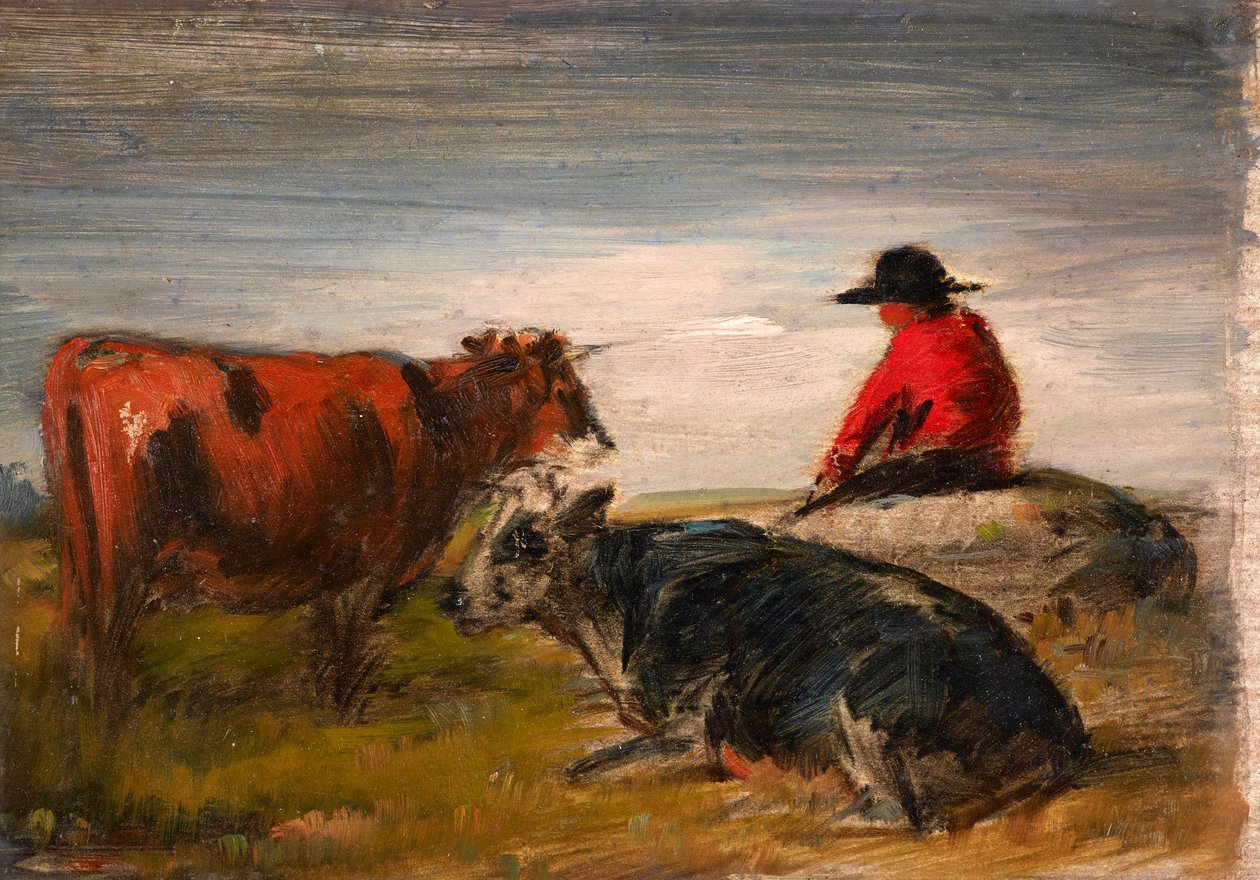 Hirte mit Kühen von Wilhelm Busch