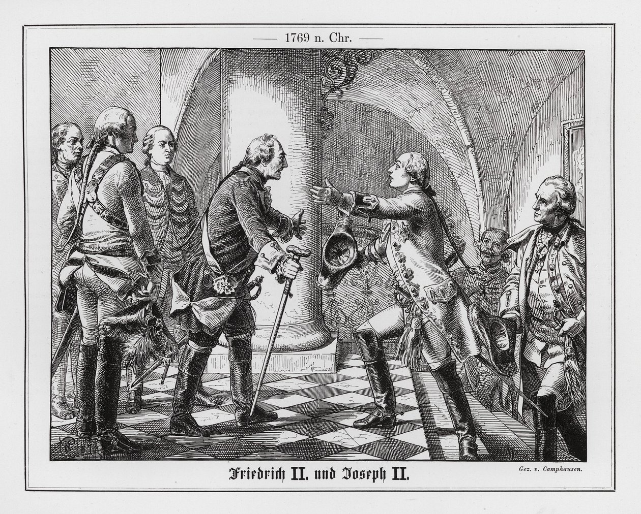 Friedrich der Große von Preußen und der Heilige Römische Kaiser Joseph II. von Wilhelm Camphausen