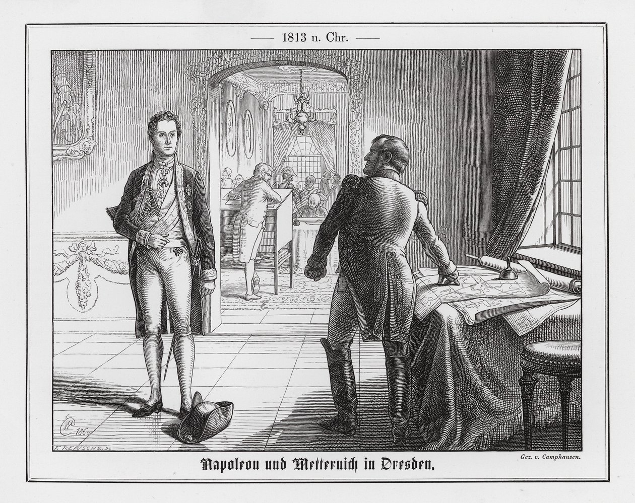 Napoleon und Metternich in Dresden von Wilhelm Camphausen