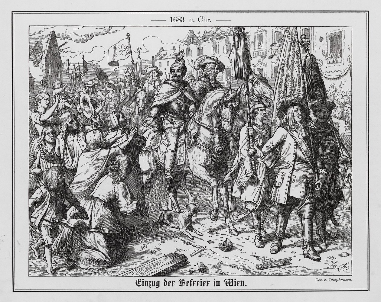 Die Befreier Wiens betreten die Stadt von Wilhelm Camphausen