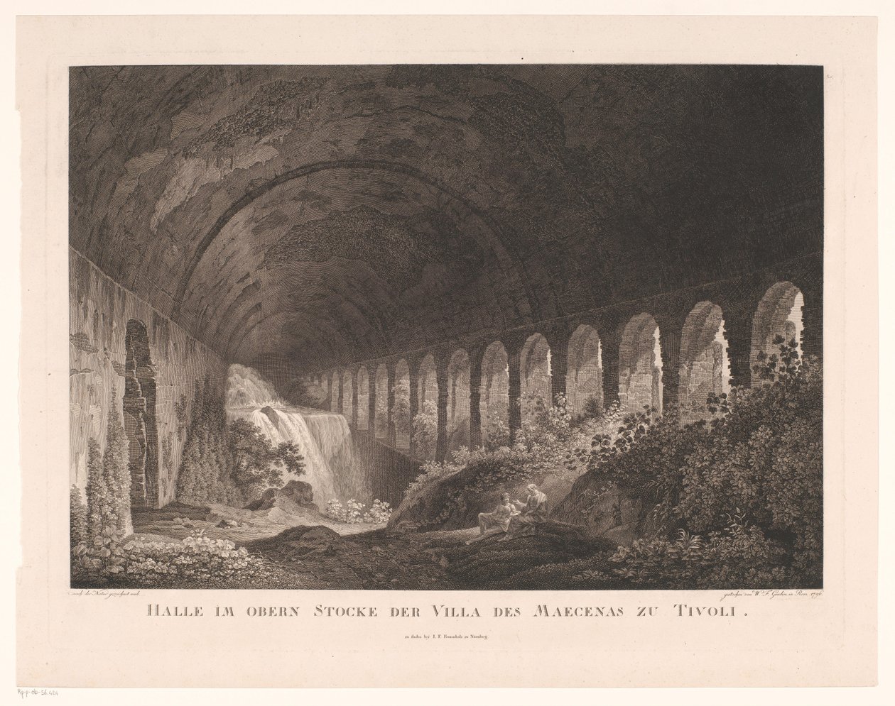 Blick in die Ställe der Villa Maecenas in Tivoli von Wilhelm Friedrich Gmelin