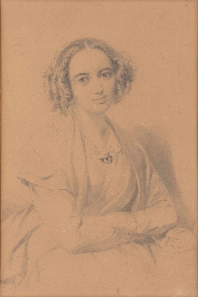 Porträt der Komponistin Fanny Hensel geb. Mendelssohn 1805-1847, 1847 von Wilhelm Hensel