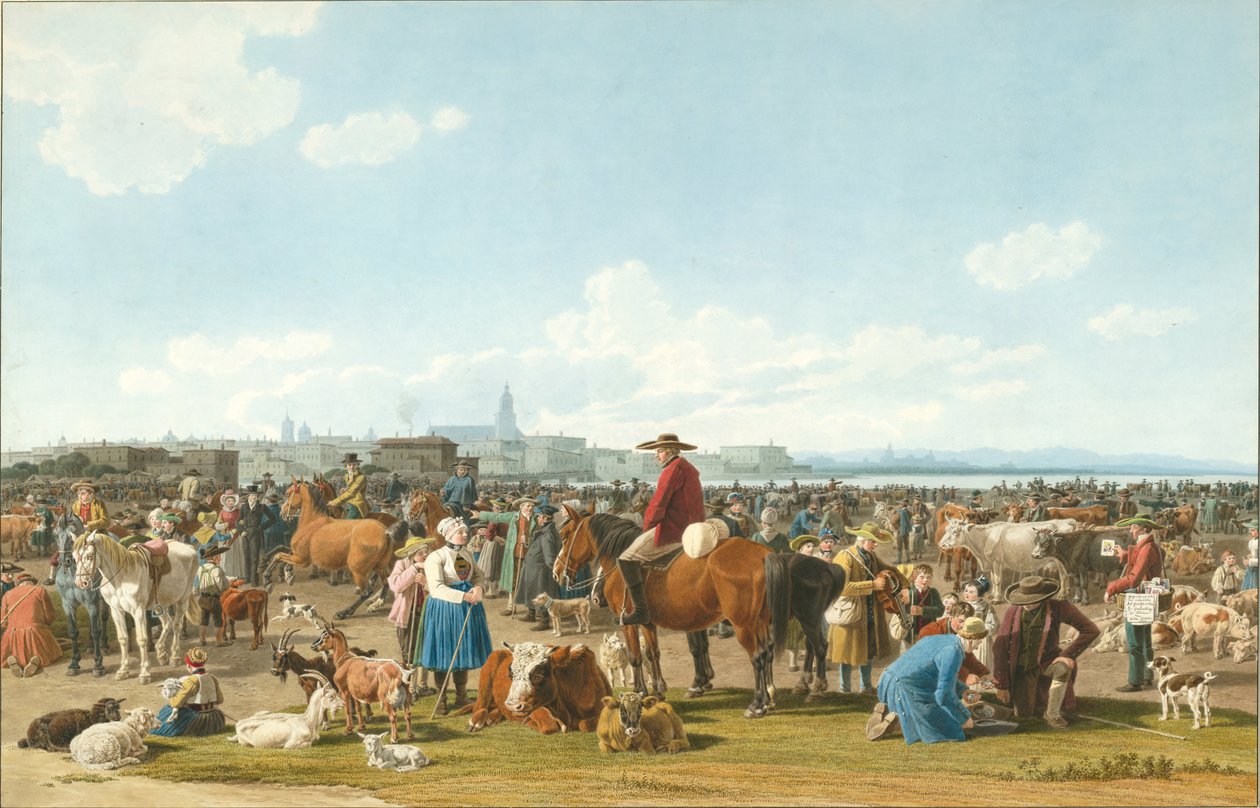 Viehmarkt in der Nähe von Genua, 1820 von Wilhelm Kobell Ritter von