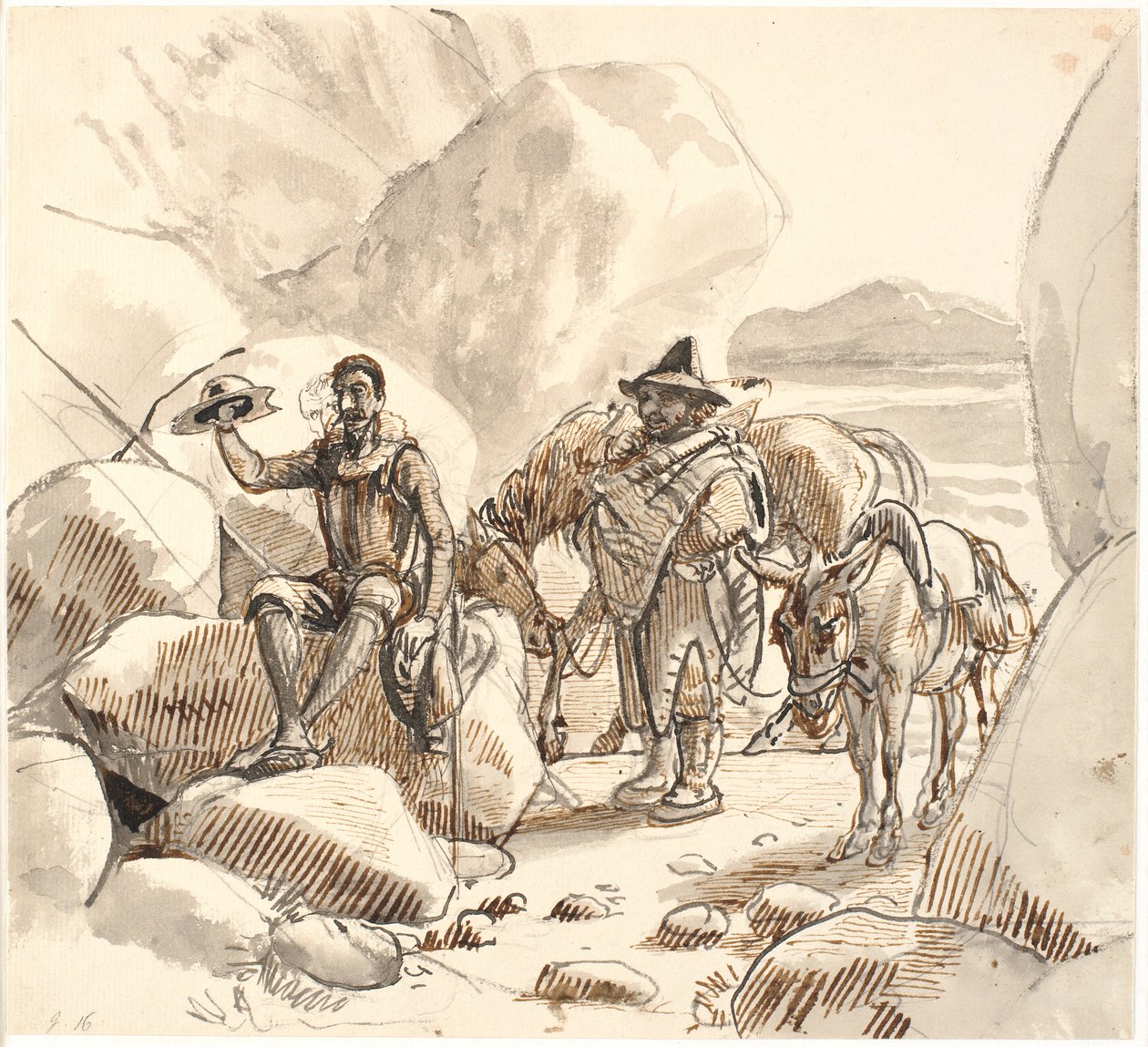 Don Quixote belehrt Sancho über den Ruhm und die Zukunft der Ritter von Wilhelm Marstrand