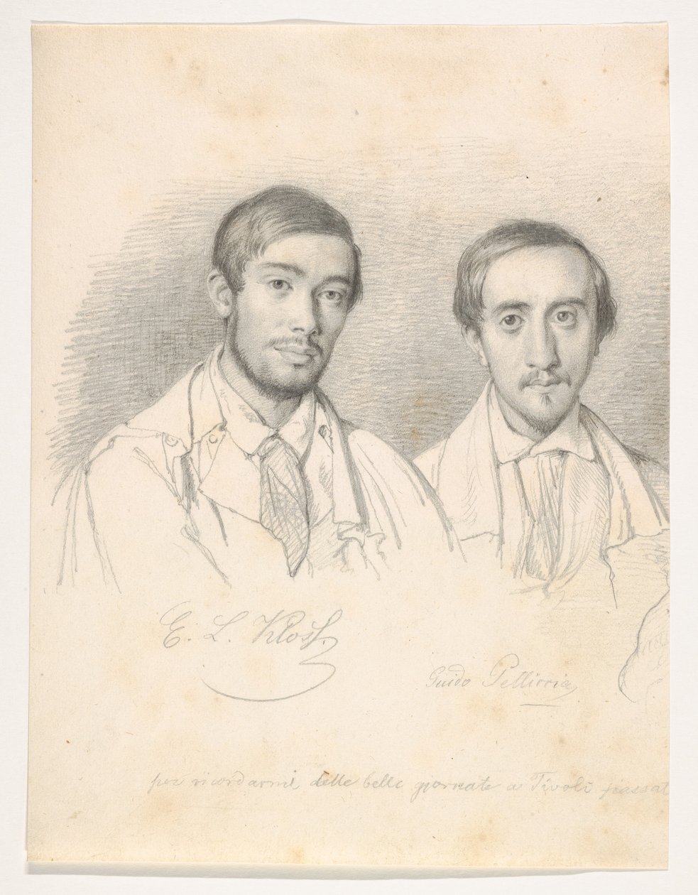 Doppelporträt der Künstler E.F. Kloss und G. Pellicia von Wilhelm Marstrand