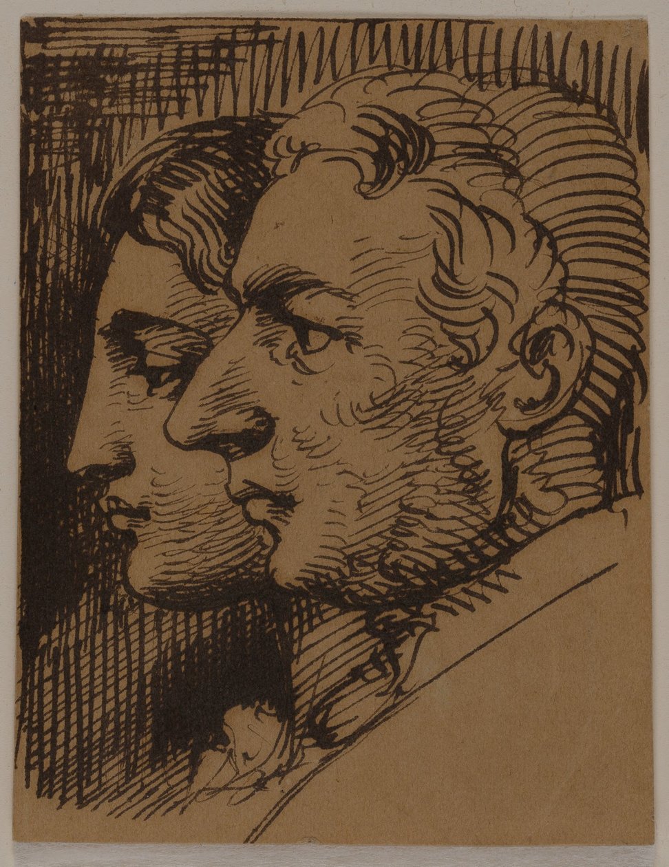 Doppelporträt eines Mannes und einer Frau im Profil von Wilhelm Marstrand