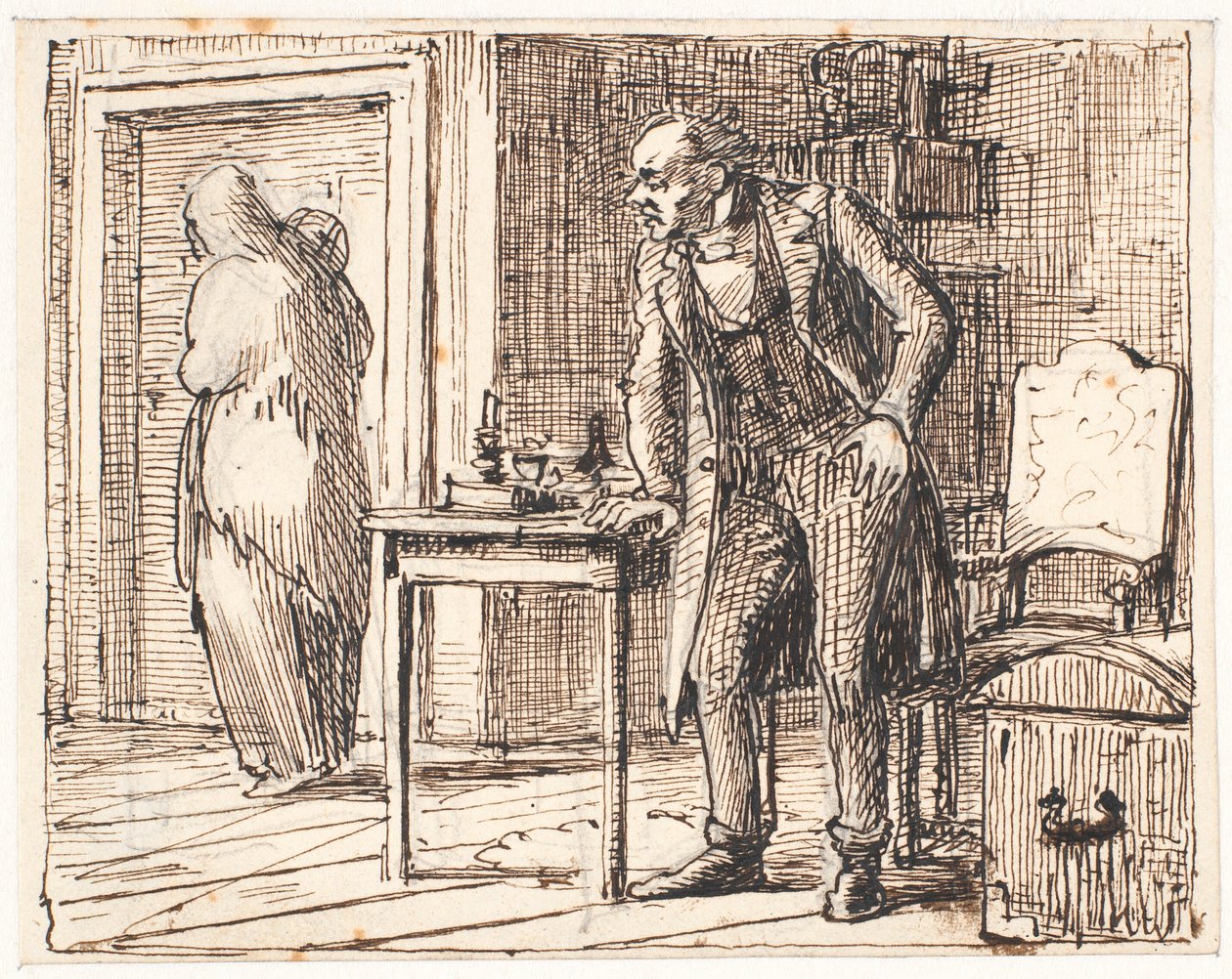 Der Geizhals und die arme Frau von Wilhelm Marstrand
