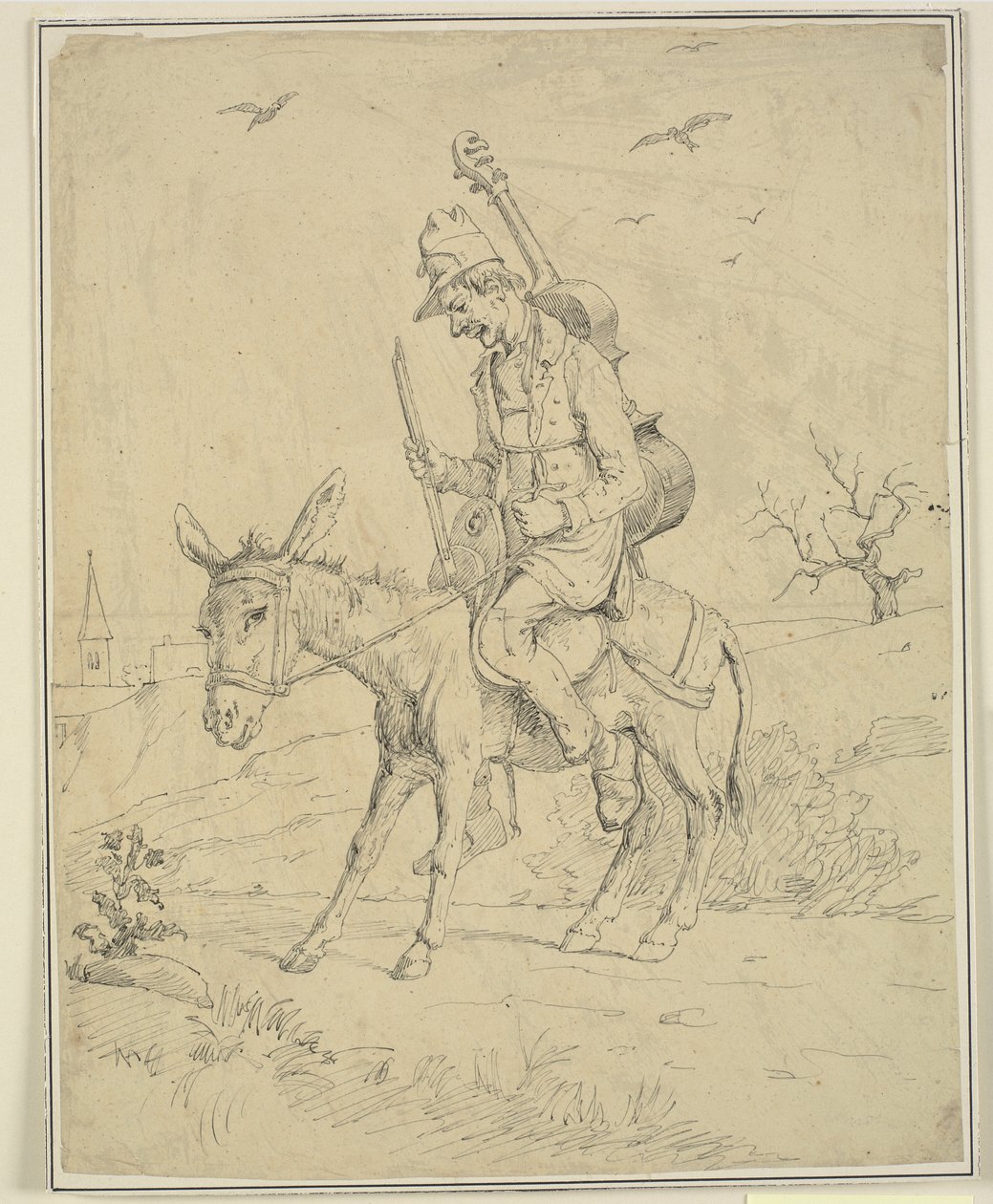 Spielmann auf einem Esel von Wilhelm Marstrand