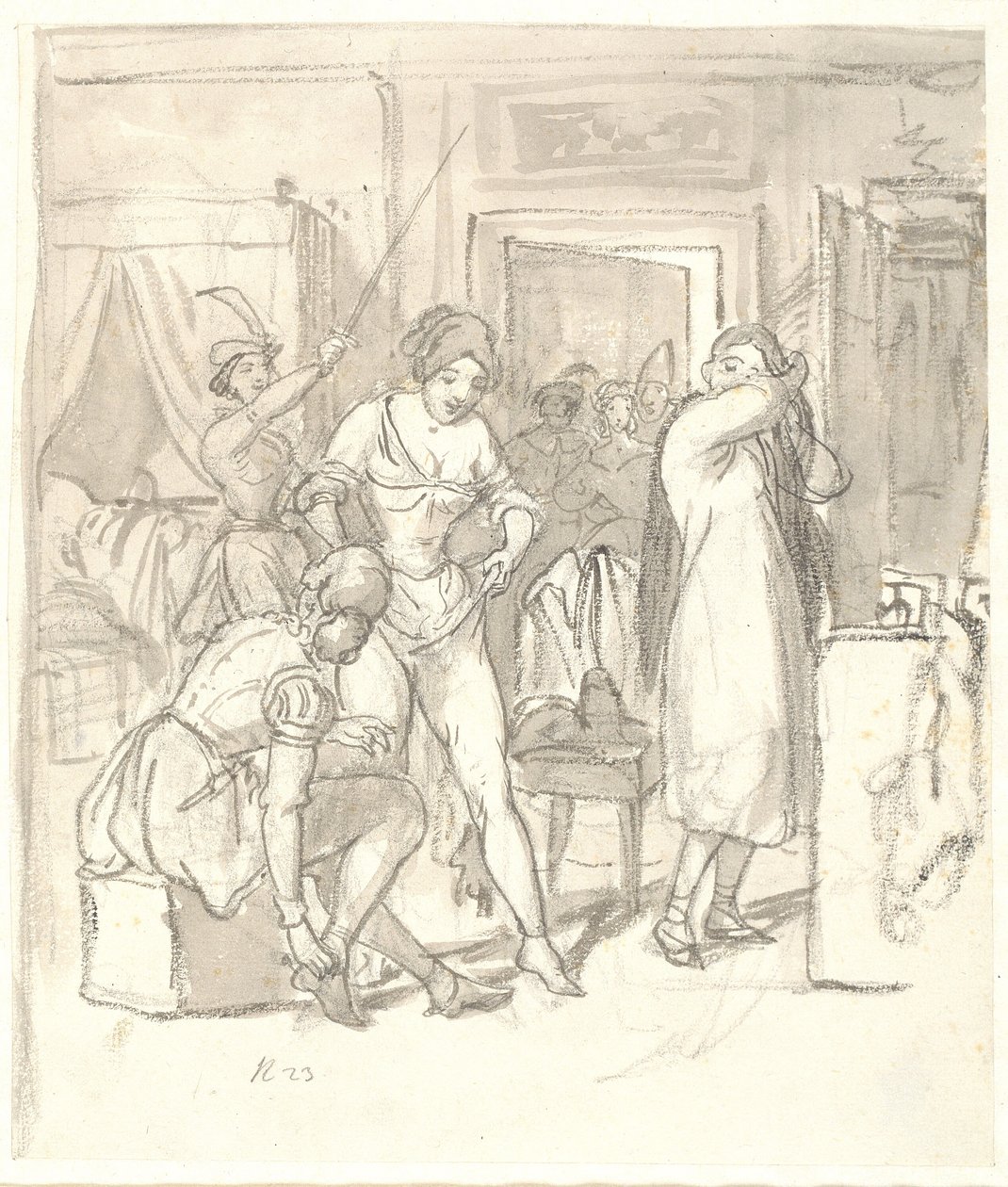Die Schwestern kleiden sich für den Karneval von Wilhelm Marstrand