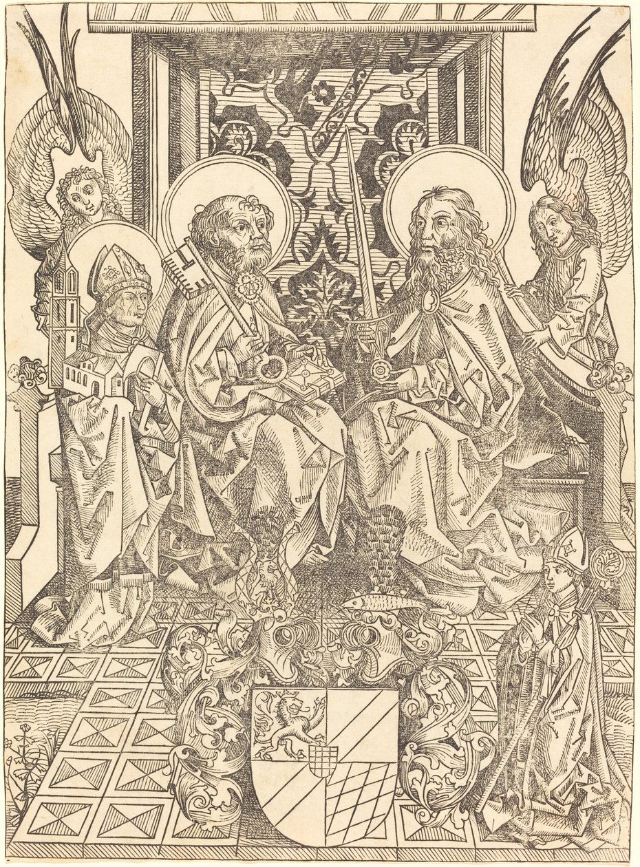 Heilige Petrus und Paulus unter einem Baldachin von Wilhelm Pleydenwurff