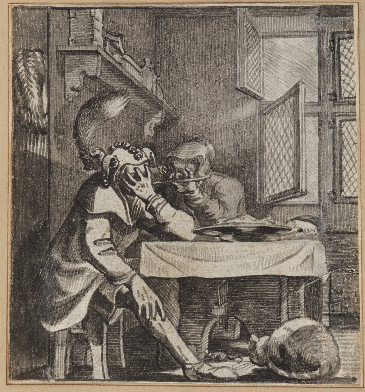 Der Narr, der durch die Finger seiner Frau schaut von Wilhelm Stettler