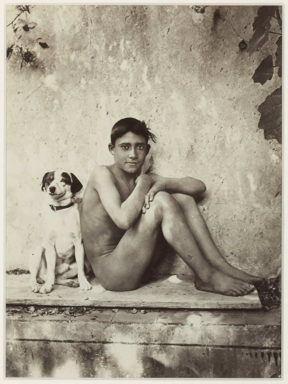 Junge und sein Hund, Taormina, Italien, ca. 1900 von Baron Wilhelm von Gloeden
