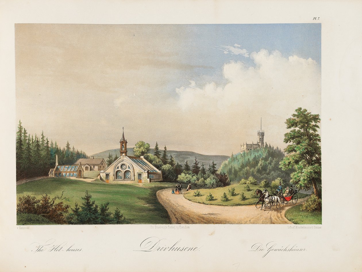 Oscarshal-Gewächshäuser, 1852 von Wilhelm von Hanno