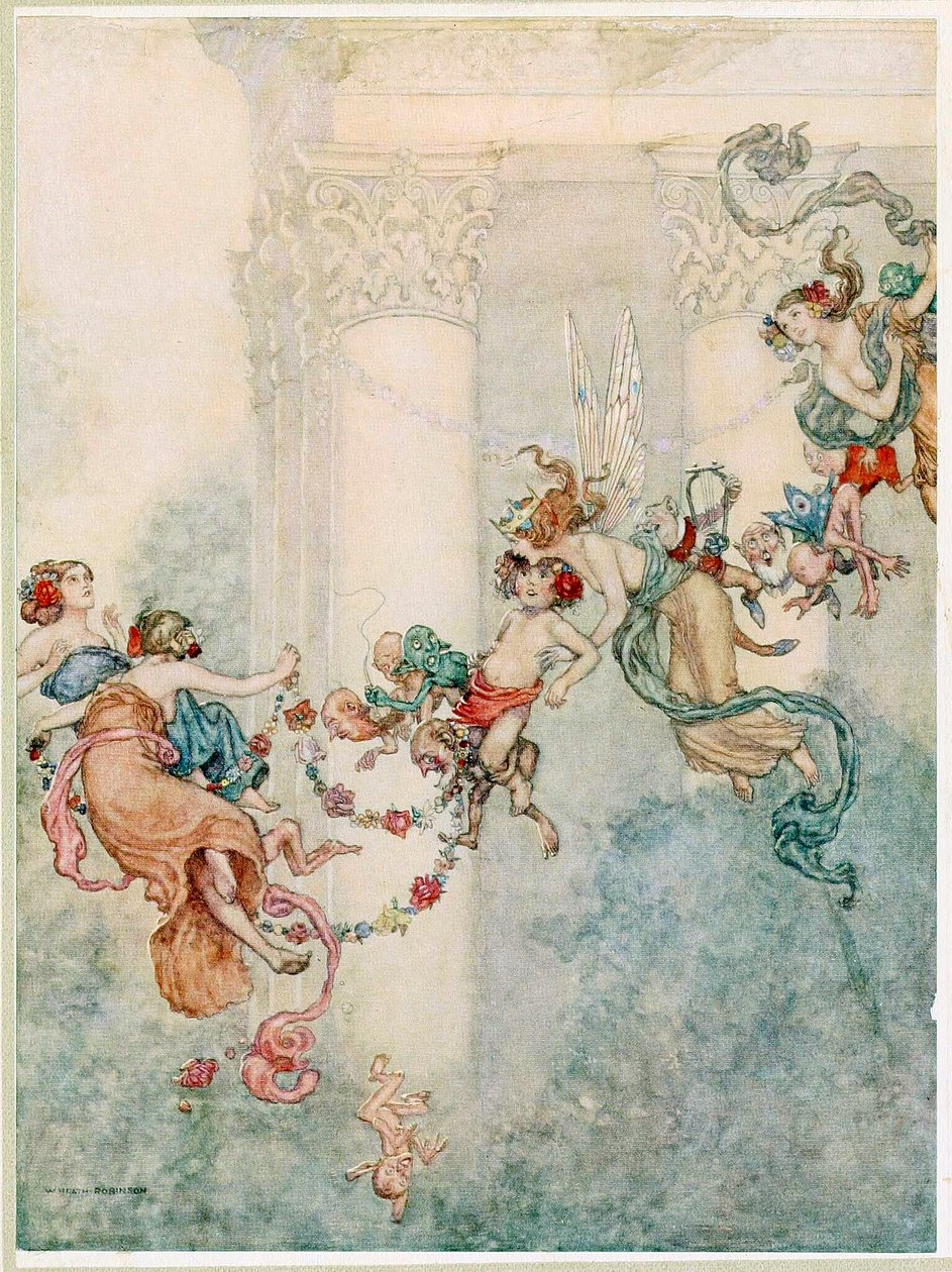 Puck: Sie hatte nie einen so süßen Wechselbalg, aus Ein Sommernachtstraum von Wiliam Heath Robinson