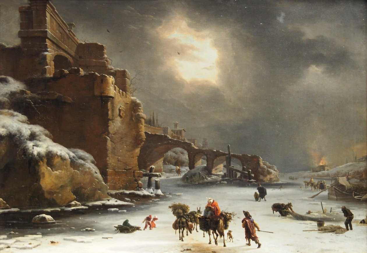 Stadtmauer im Winter von Willem Schellinks