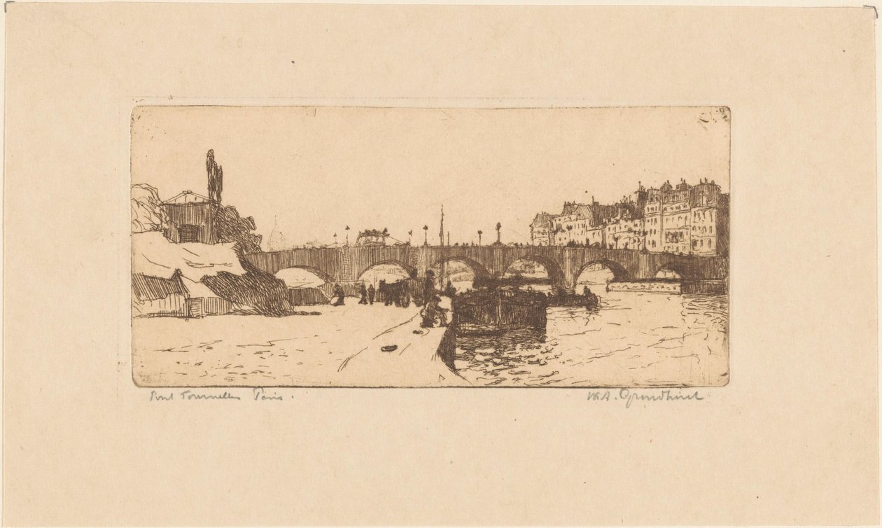 Pont de la Tournelle in Paris von Willem Adrianus Grondhout (signed by artist)