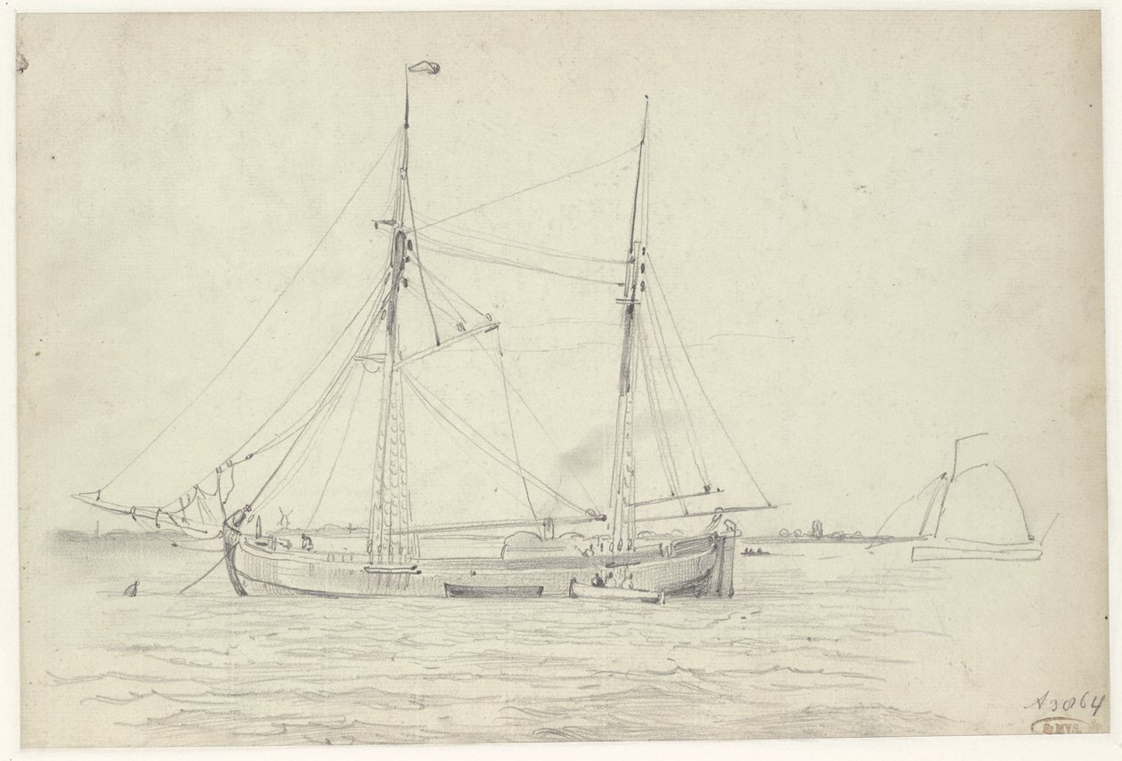 Schiff auf dem Wasser von Willem Anthonie van Deventer