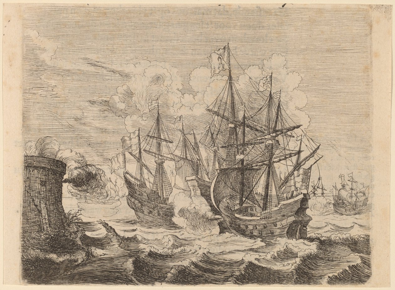Heemskercks Sieg über die spanische Flotte bei Gibraltar von Willem Basse