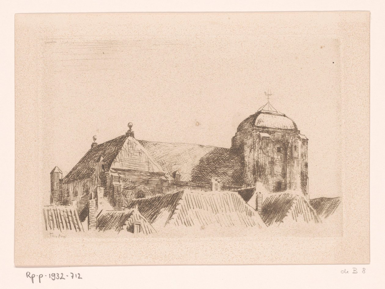 Ansicht der Grote Kerk in Veere von Willem Bastiaan Tholen