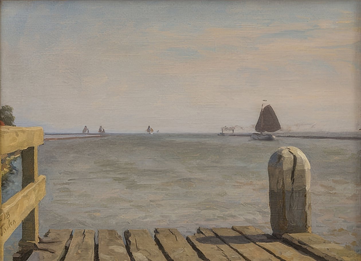 Pier in Enkhuizen, 1918 von Willem Bastiaan Tholen