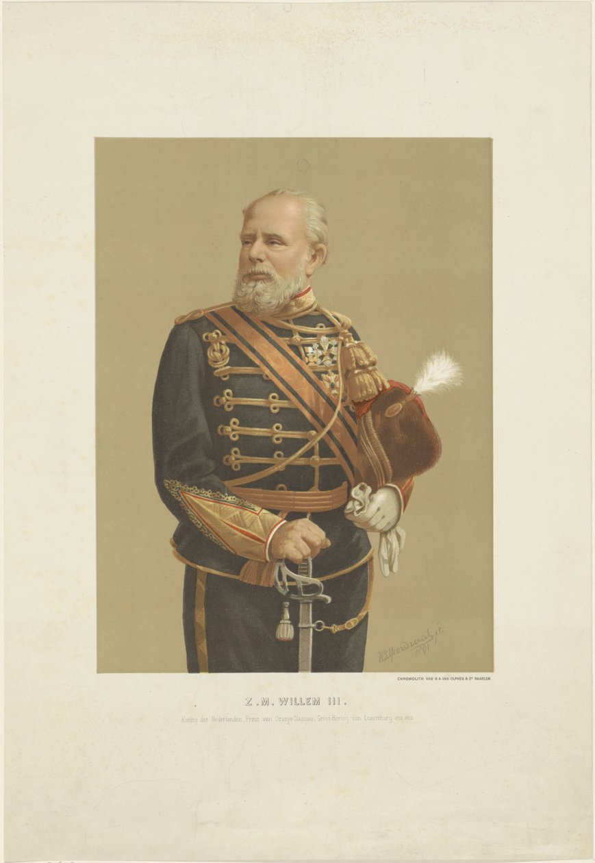 Porträt von Wilhelm III., König der Niederlande von Willem Bernardus IJzerdraat