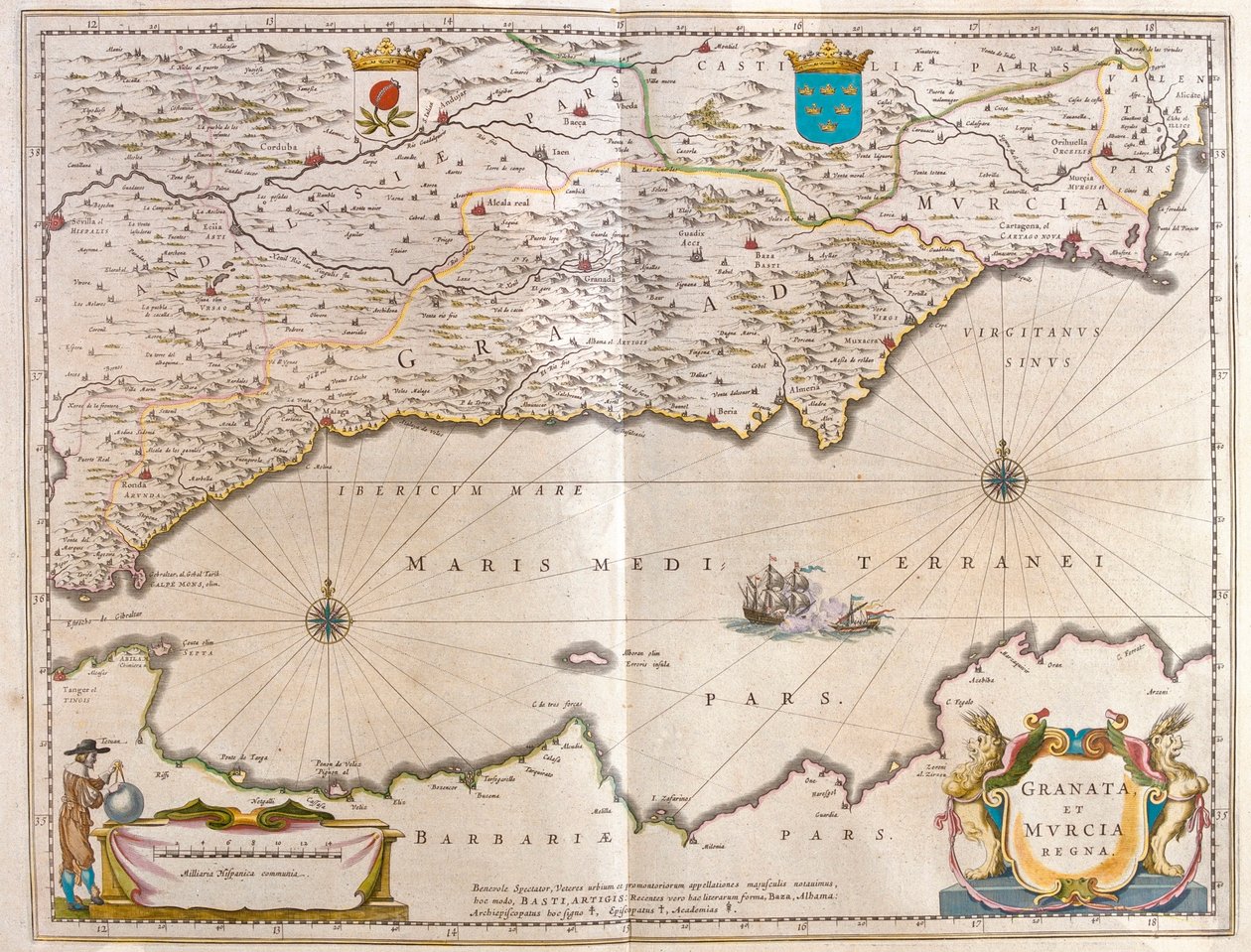 Straße von Gibraltar nach Alicante bis ins Landesinnere zum Guadalquivir-Tal und Sevilla und die Küste Nordafrikas, in 