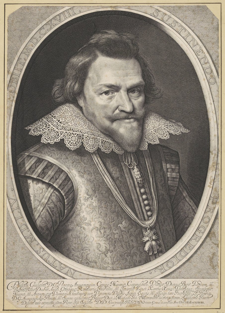 Porträt von Filips Willem, Prinz von Oranien von Willem Jacobsz Delff