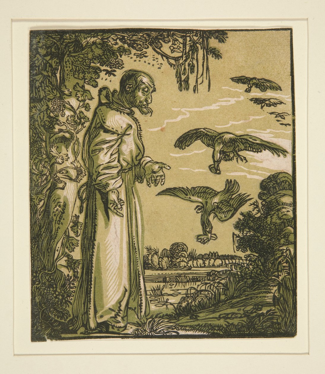 St. Paulus der Einsiedler (Elijah) von den Raben gefüttert von Willem Pietersz. Buytewech