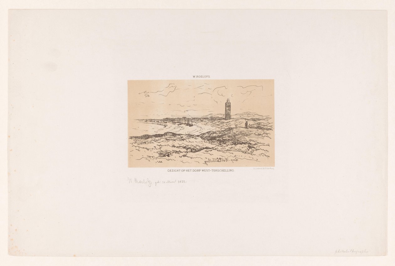 Ansicht des Dorfes West-Terschelling von Willem Roelofs (I)