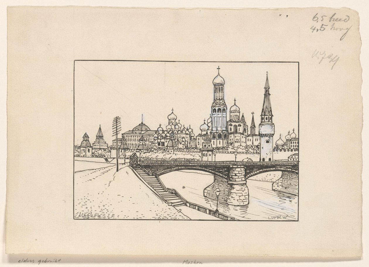 Ansicht des Kremls in Moskau von Ludwig Willem Reymert Wenckebach