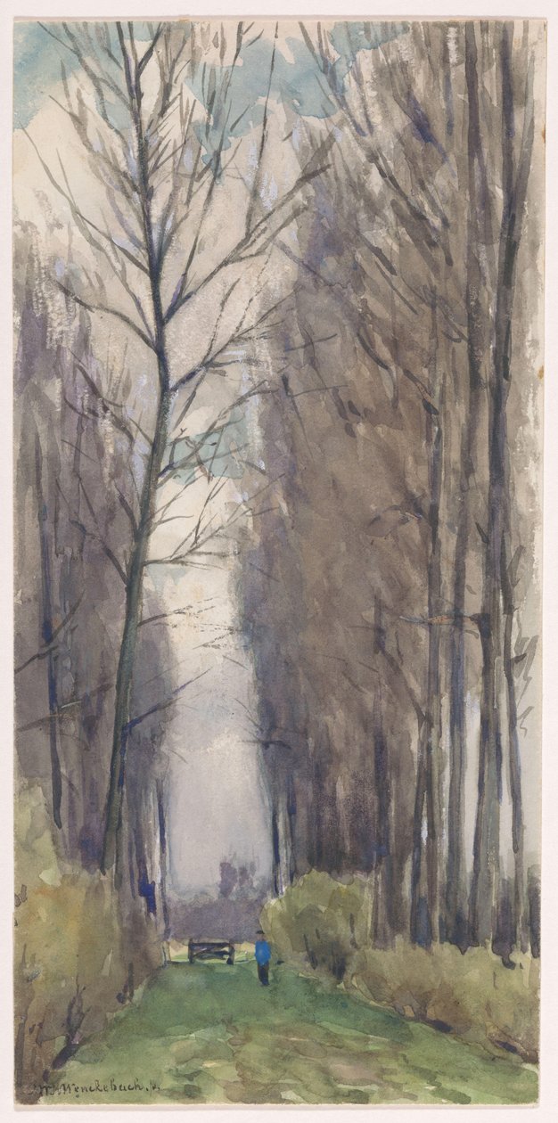 Allee mit hohen Bäumen von Ludwig Willem Reymert Wenckebach