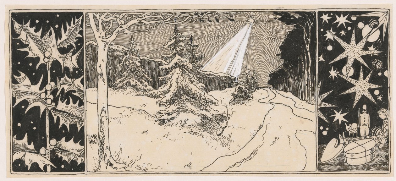 Stern scheint auf eine Winterlandschaft von Ludwig Willem Reymert Wenckebach