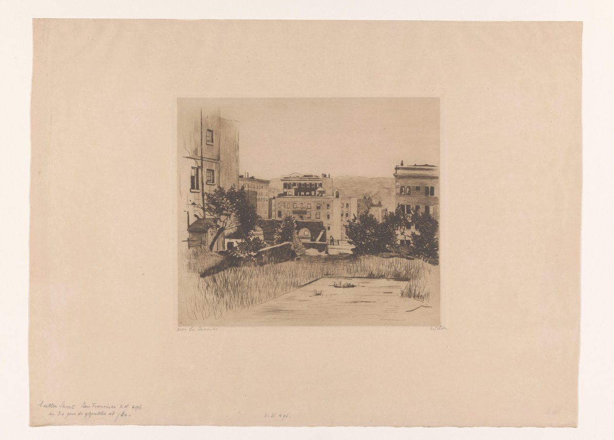 Ansicht der Sutter Street in San Francisco von Willem Witsen (signed by artist)