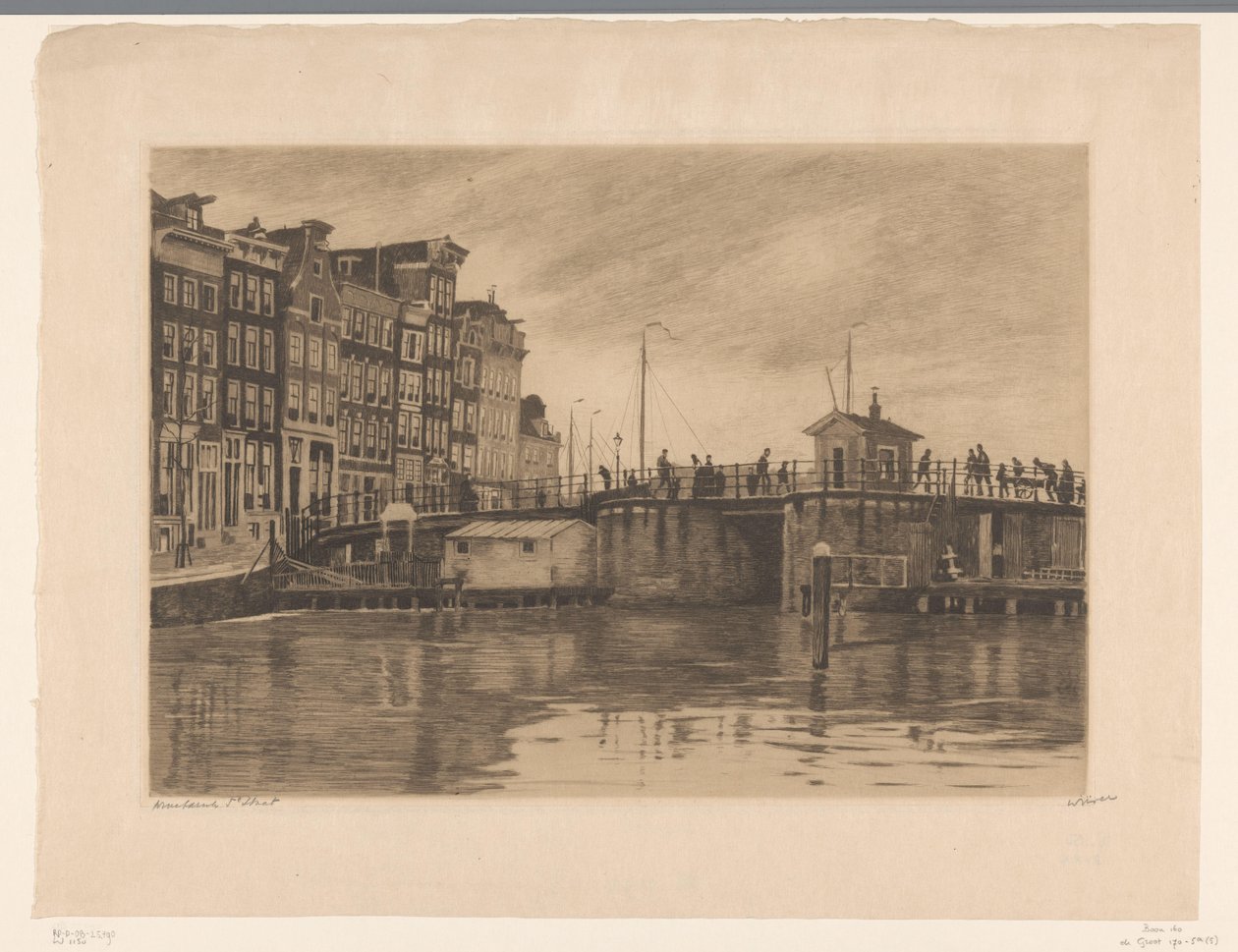 Ansicht der Kraansluis in Amsterdam von Willem Witsen (signed by artist)