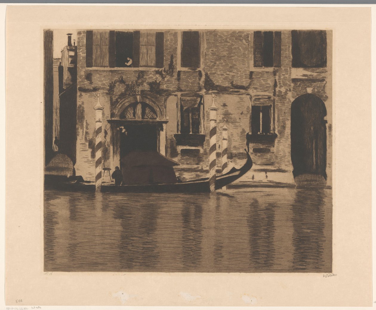 Gondel mit Aufbau im Canal Grande in Venedig von Willem Witsen (signed by artist)